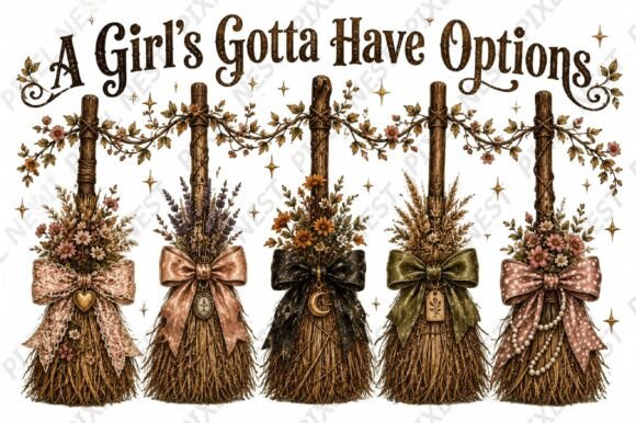 Download Cute Witch Broom Bundle PNG - Broom Collection