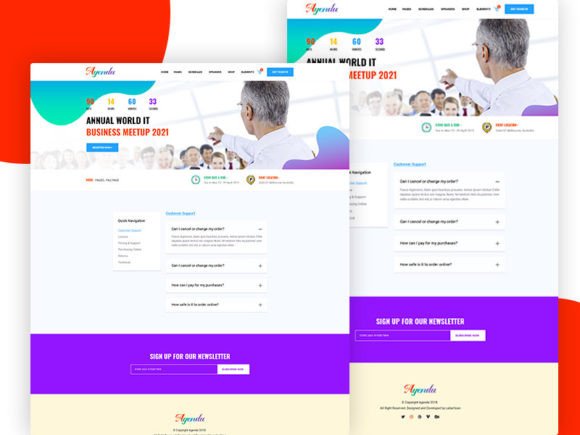 Download #19Agenda- Event Conference Web Template - Premium Bundle