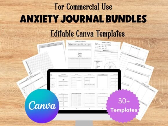 Download Anxiety Journal Editable Canva Templates - Premium Resources