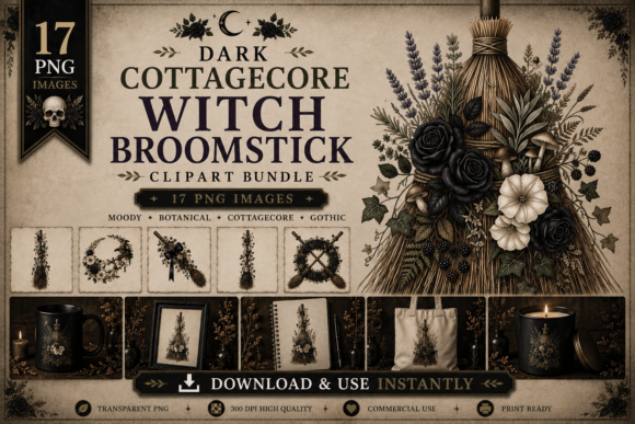 Download Dark Cottagecore Witch Broom Clipart - Broom Collection