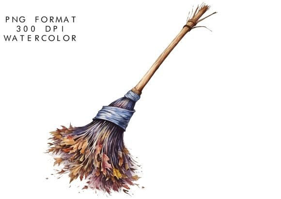 Download Watercolor Witch Broom Sublimation - Broom Collection