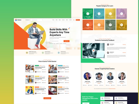 Download Education and LMS PSD Template - Premium Resources